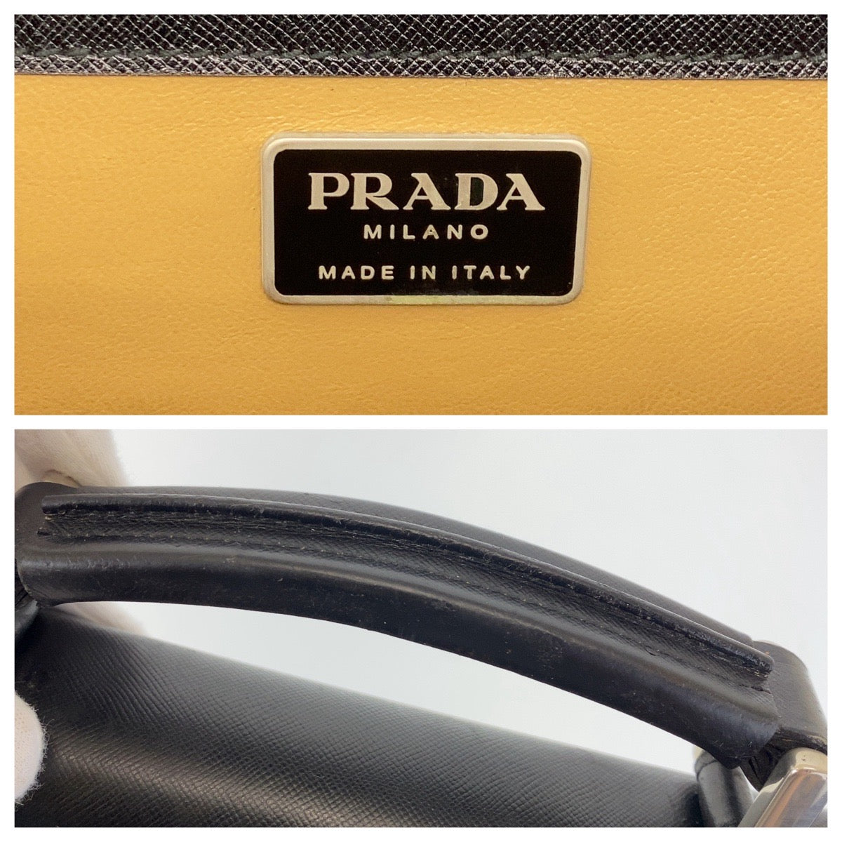 Prada Leather Business Briefcase Black