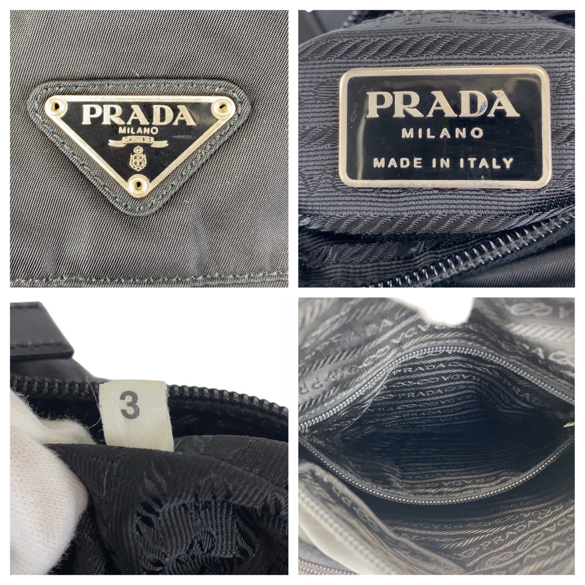 Prada Nylon Tessuto Triangle Logo Plate Shoulder Bag in Great Condition