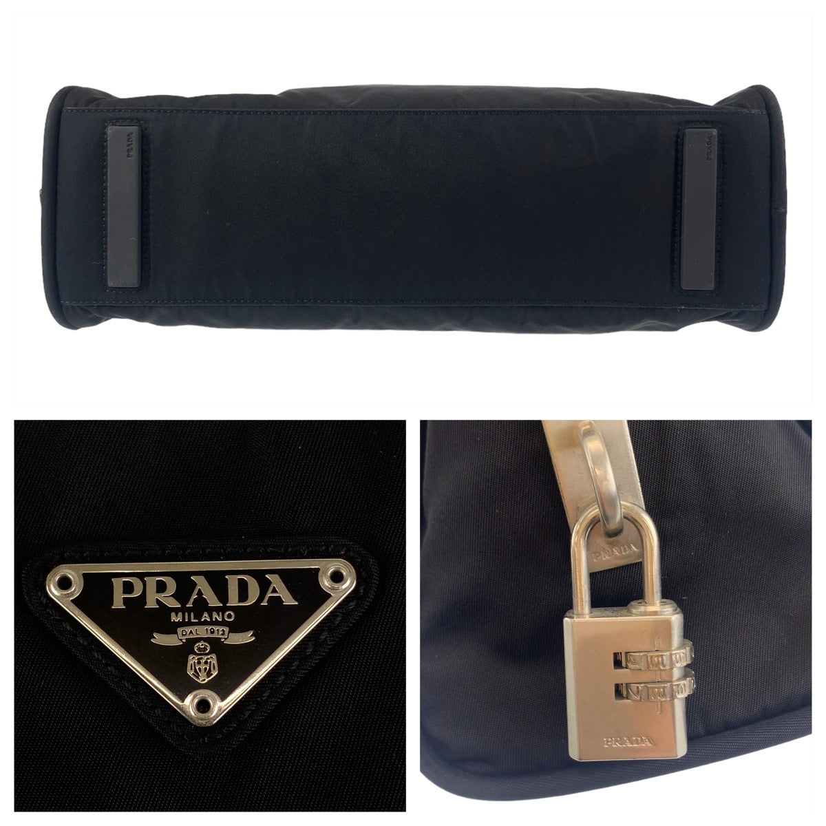 Prada Nylon Tessuto Triangle Logo Plate Shoulder Bag in Very Good Condition