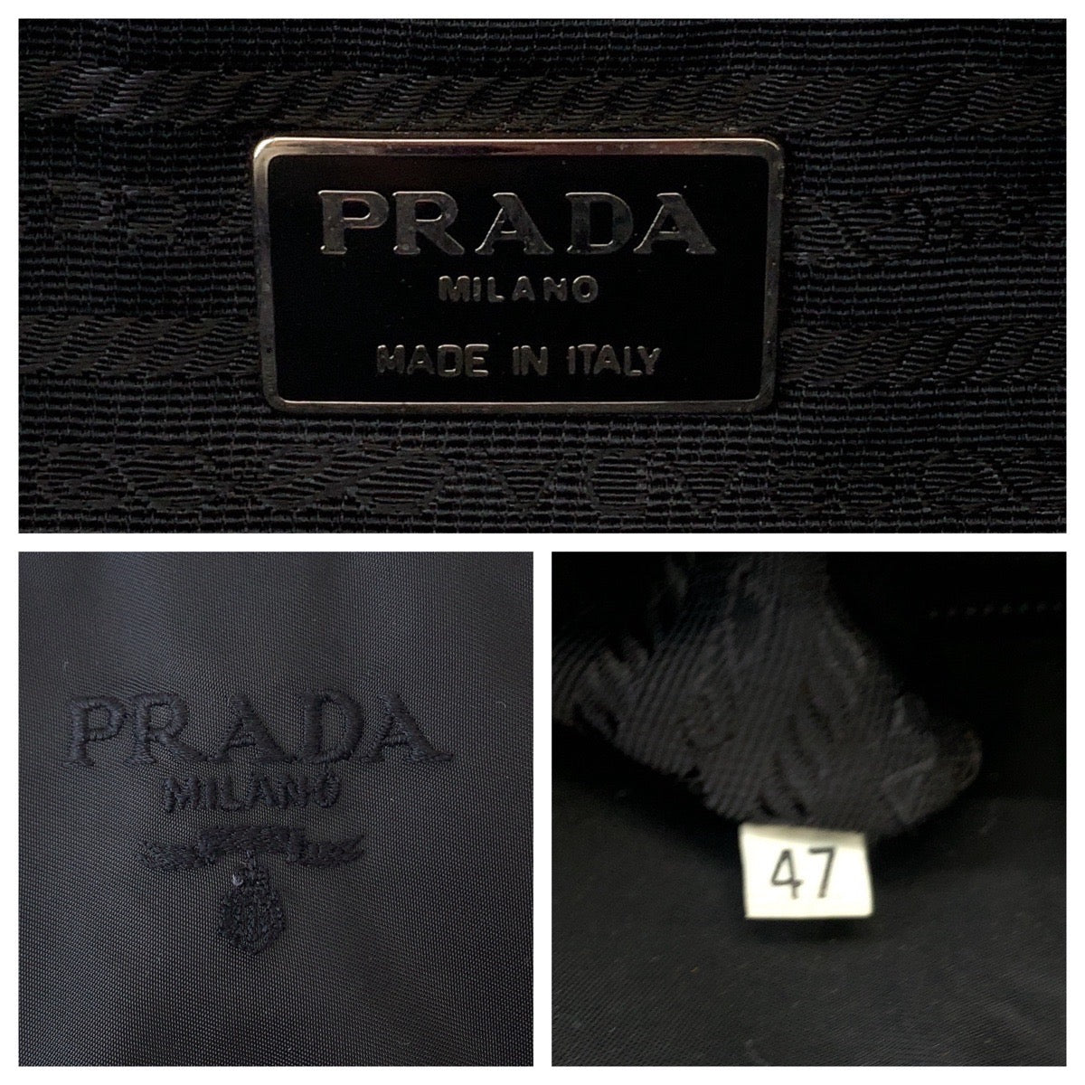 Prada Tessuto Nylon Logo Embroidery Tote Bag