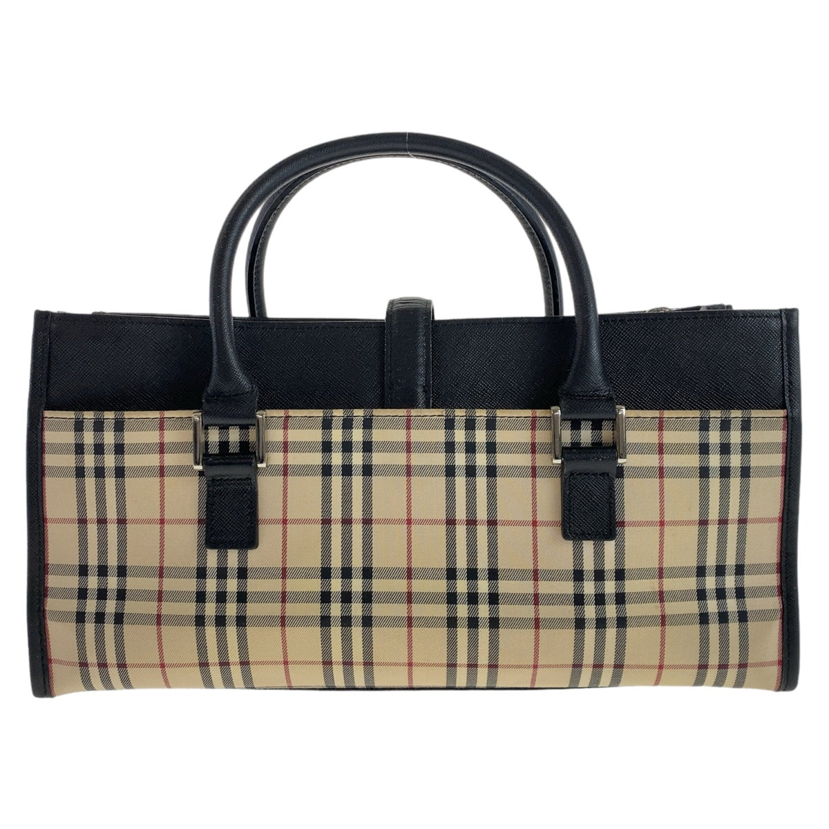 Burberry Canvas/Leather Checkered Handbag in Very Good Condition