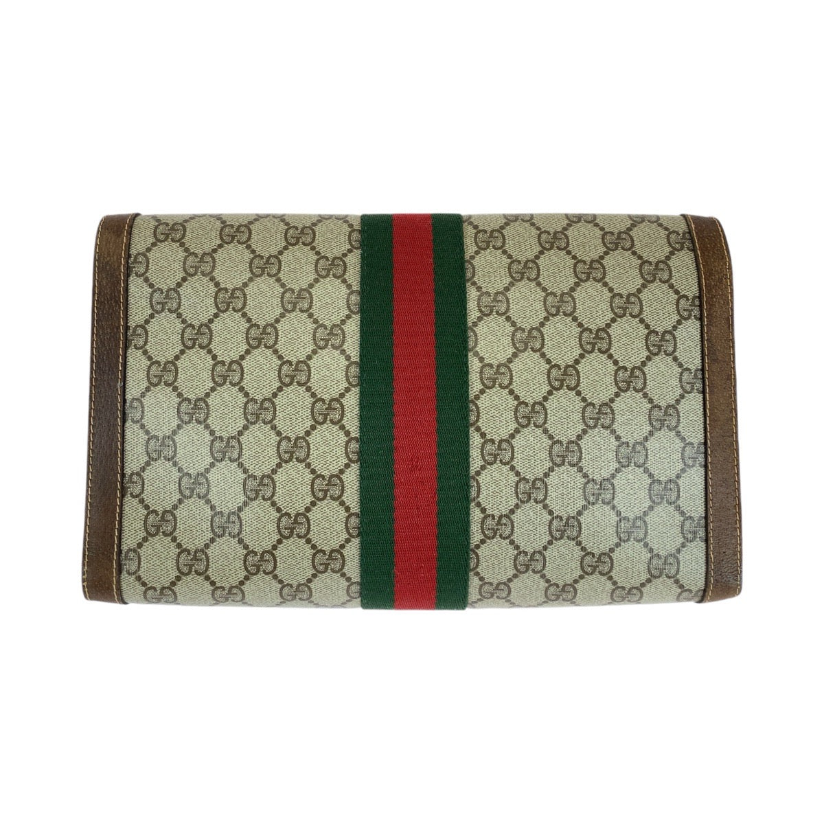 Gucci Vintage Interlocking GG Supreme Canvas Leather Clutch