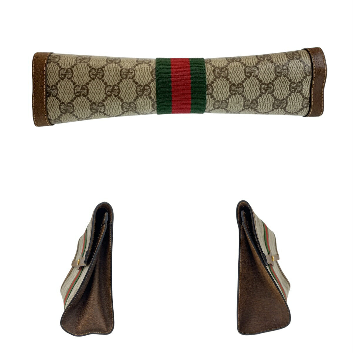 Gucci Vintage Interlocking GG Supreme Canvas Leather Clutch