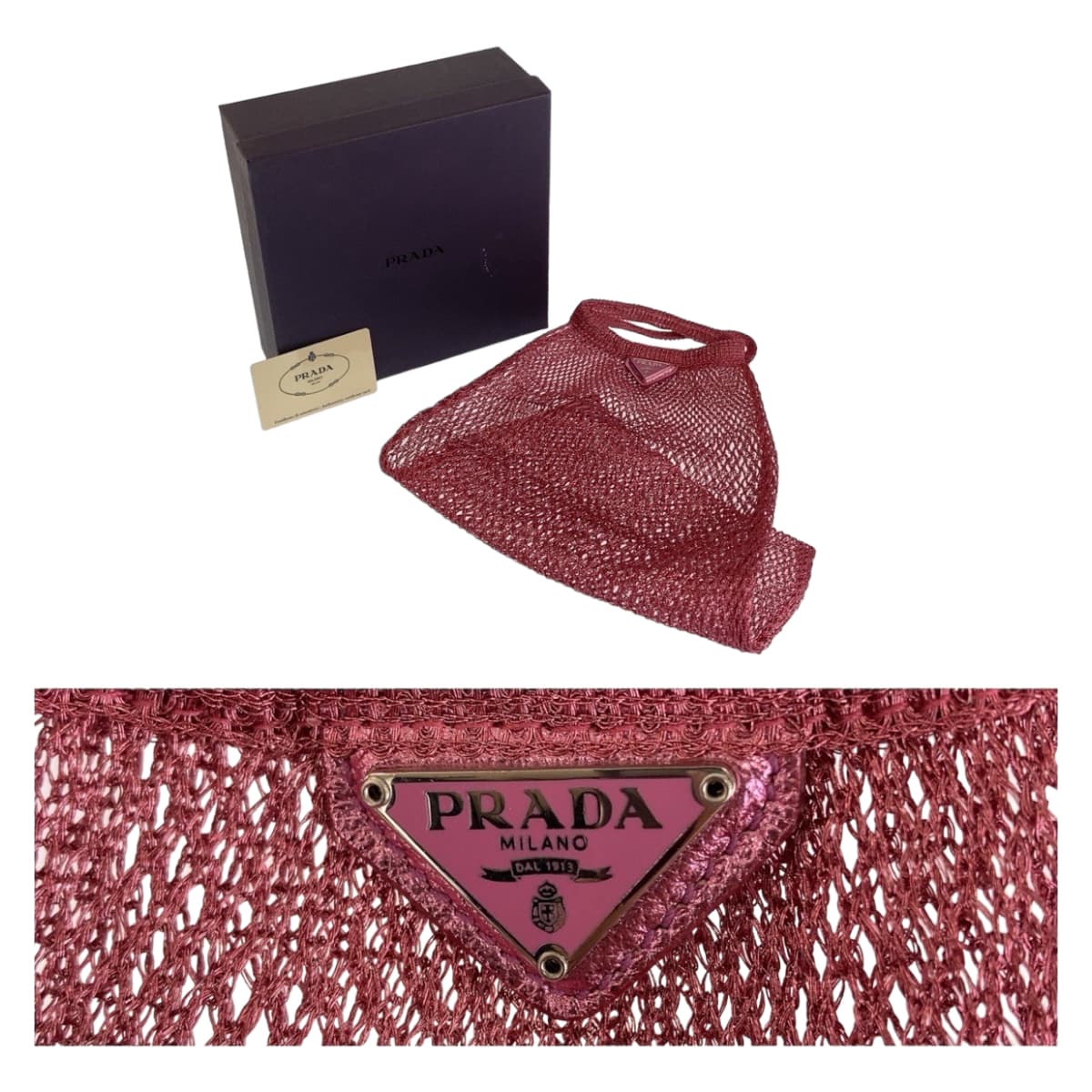 Prada Pink Nylon Mesh Handbag