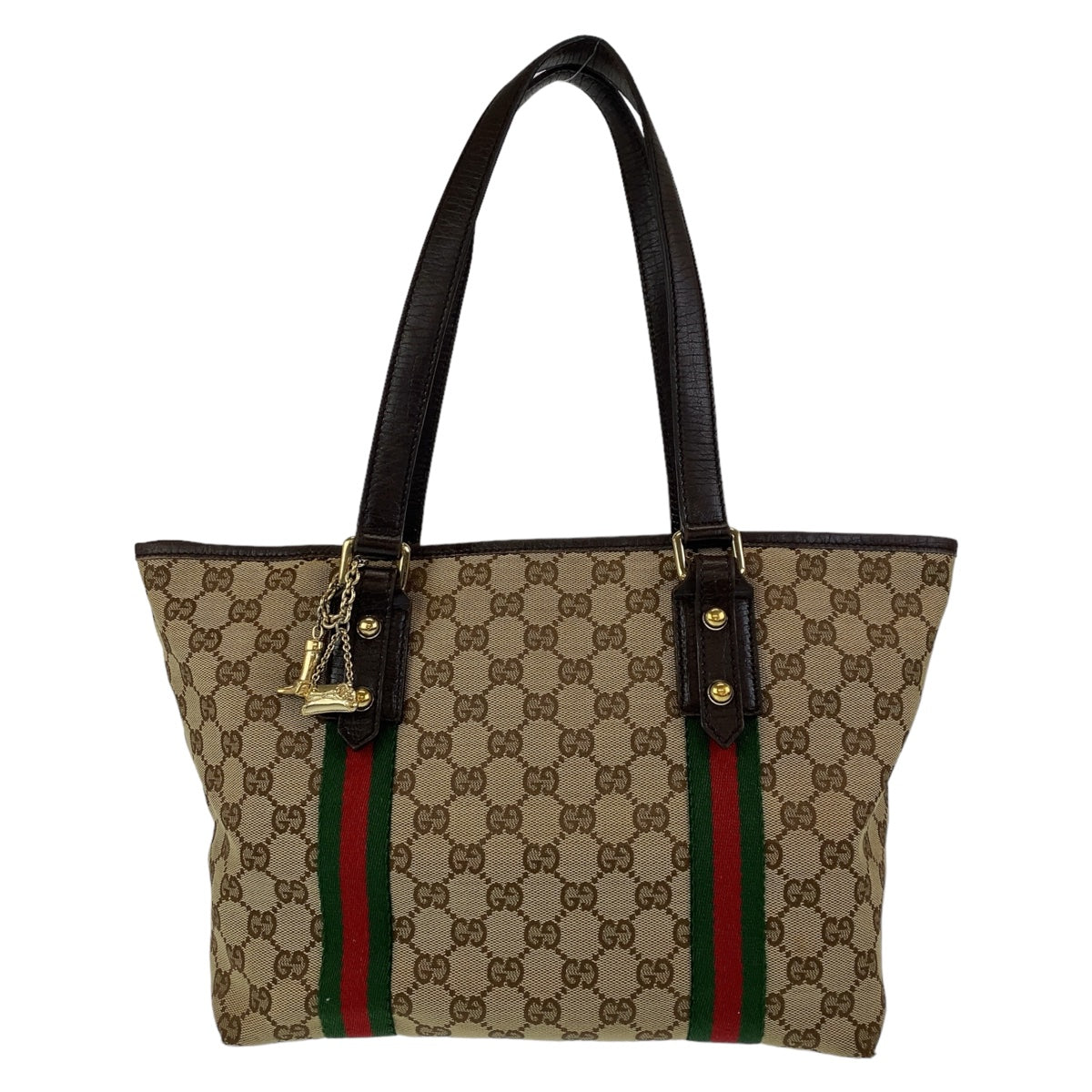 Gucci GG Canvas/Leather Tote Bag 137396 in Very Good Condition