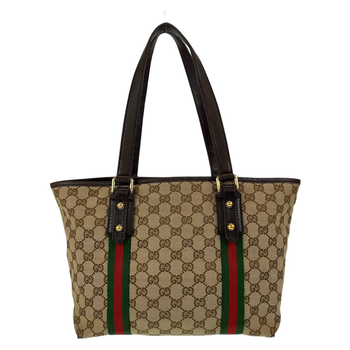 Gucci GG Canvas/Leather Tote Bag 137396 in Very Good Condition