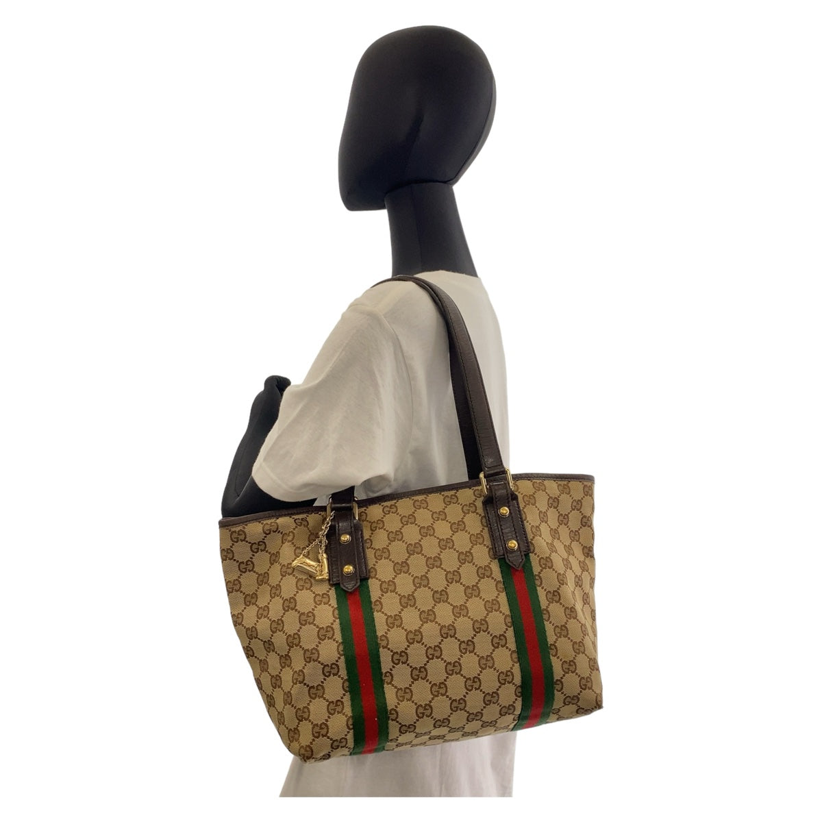 Gucci GG Canvas/Leather Tote Bag 137396 in Very Good Condition