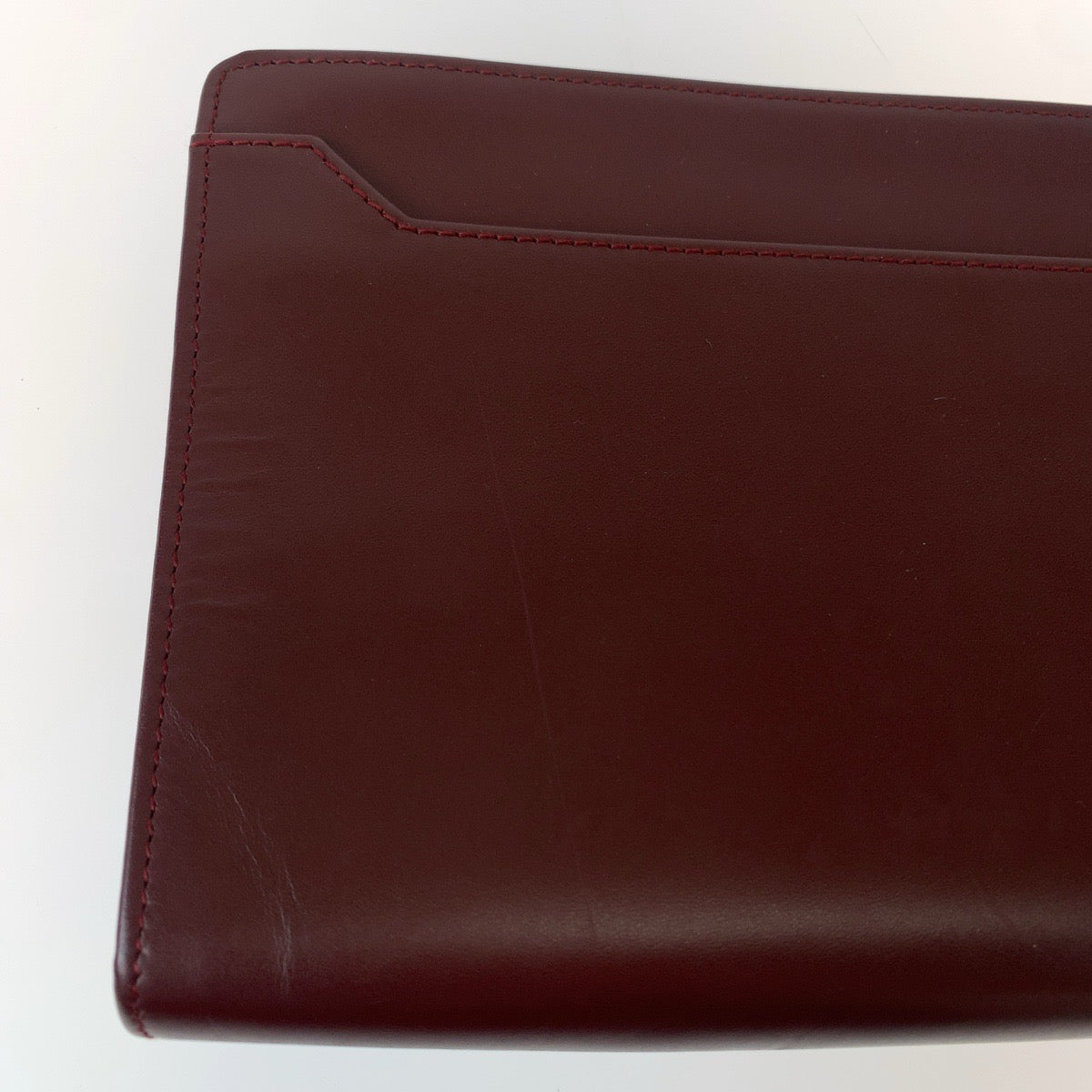 Cartier Must Line Wine Red Calf Clutch Bag 407273 in Very Good Condition