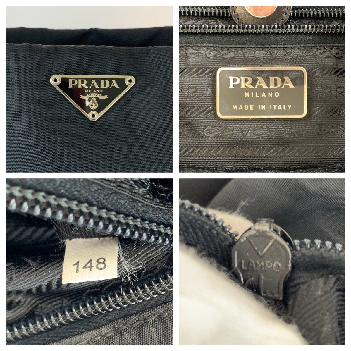 Prada Nylon/Leather Tessuto Triangle Logo Tote Bag in Very Good Condition