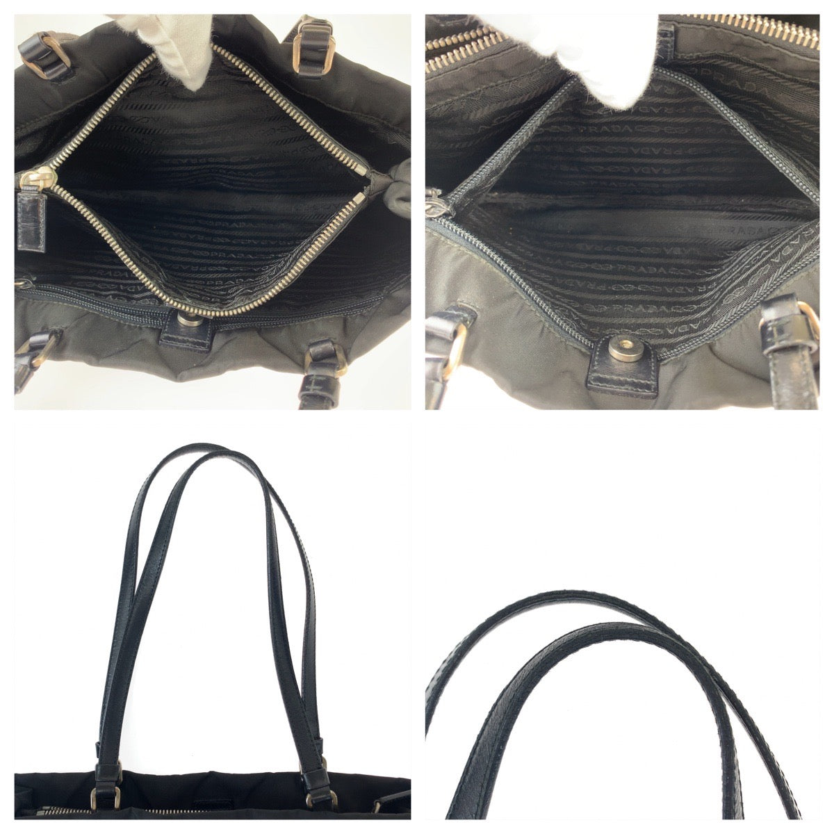 Prada Nylon/Leather Tessuto Triangle Logo Tote Bag in Very Good Condition