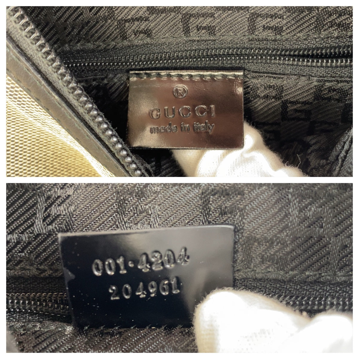 Gucci Canvas/Leather Shoulder Bag Beige/Black