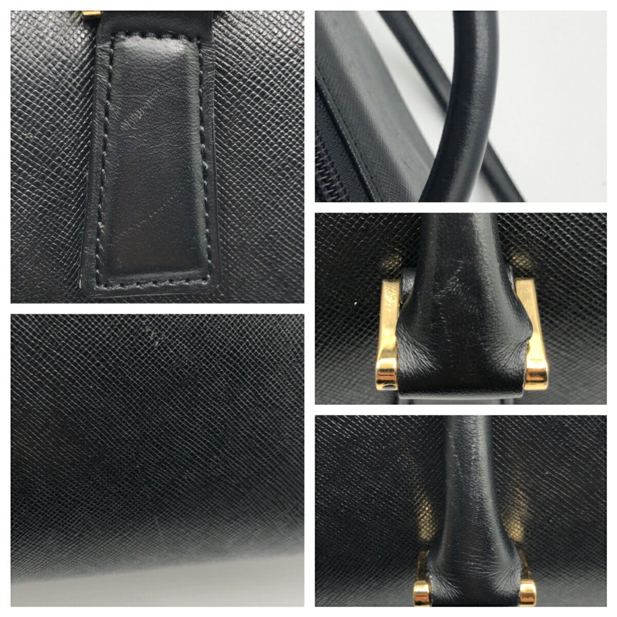 Burberry Leather Handbag Black Check