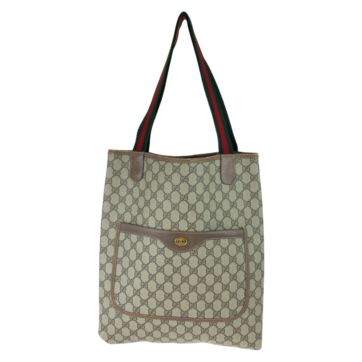 Gucci Vintage GG Supreme Canvas Leather Tote Bag in Very Good Condition