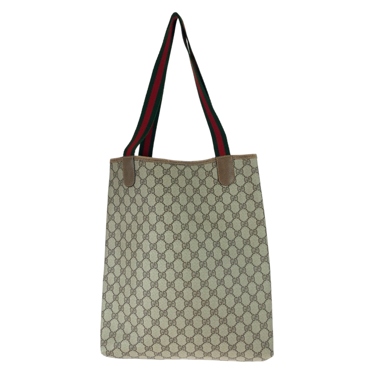 Gucci Vintage GG Supreme Canvas Leather Tote Bag