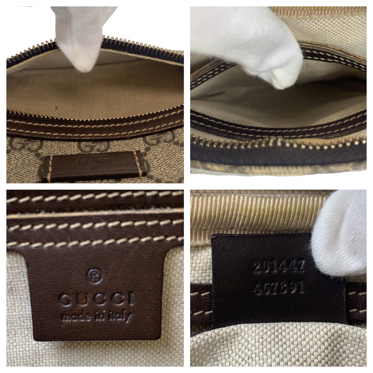 Gucci GG Supreme PVC Shoulder Bag 201447 in Very Good Condition