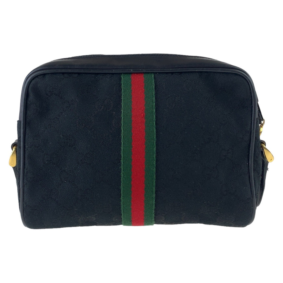 Gucci Vintage GG Canvas Leather Shoulder Bag