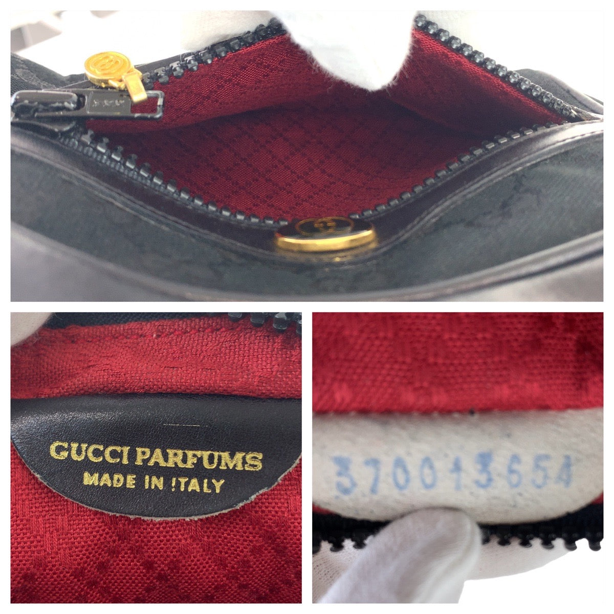 Gucci Vintage GG Canvas Leather Shoulder Bag