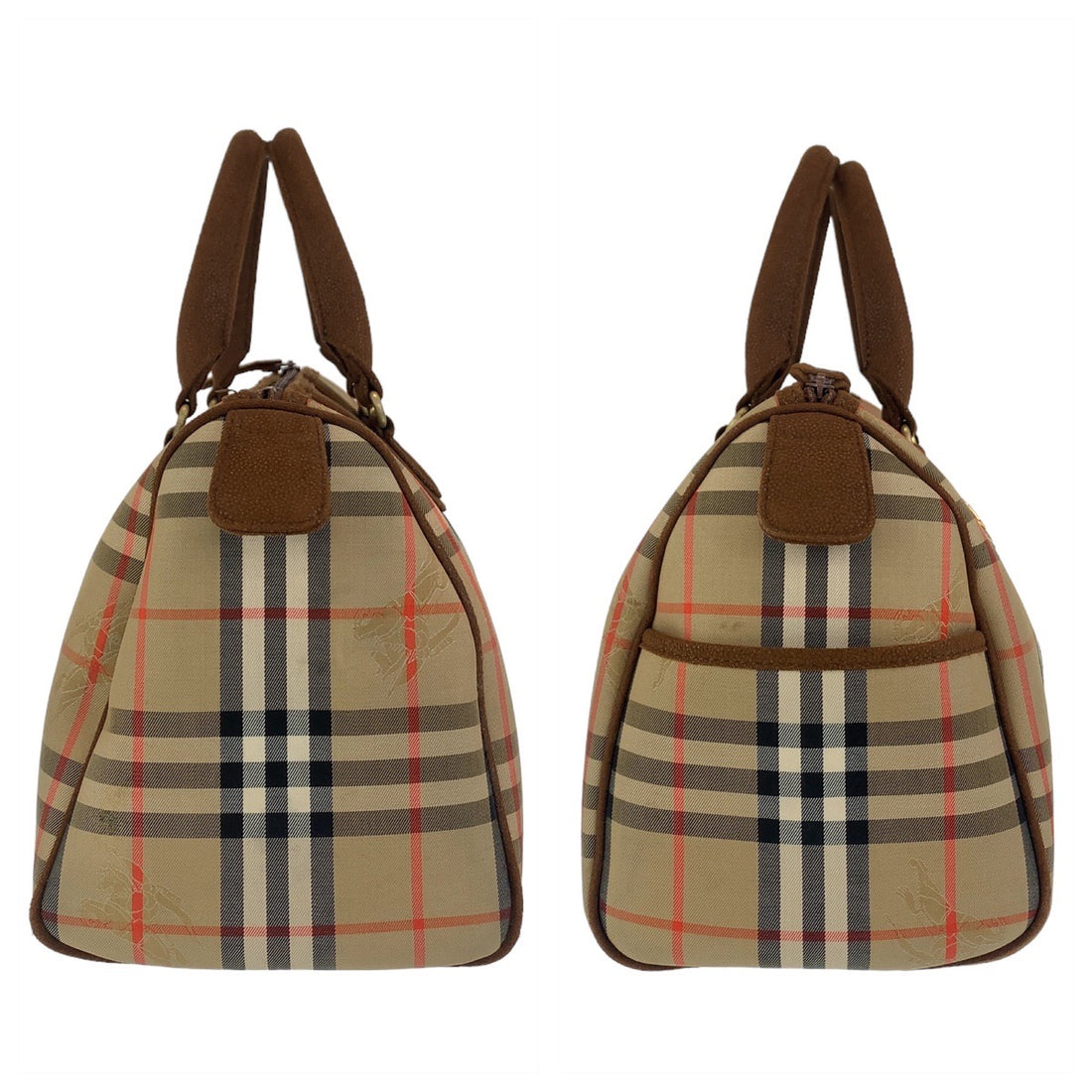 Burberry Nova Check Shadow Horse Canvas Handbag in Very Good Condition