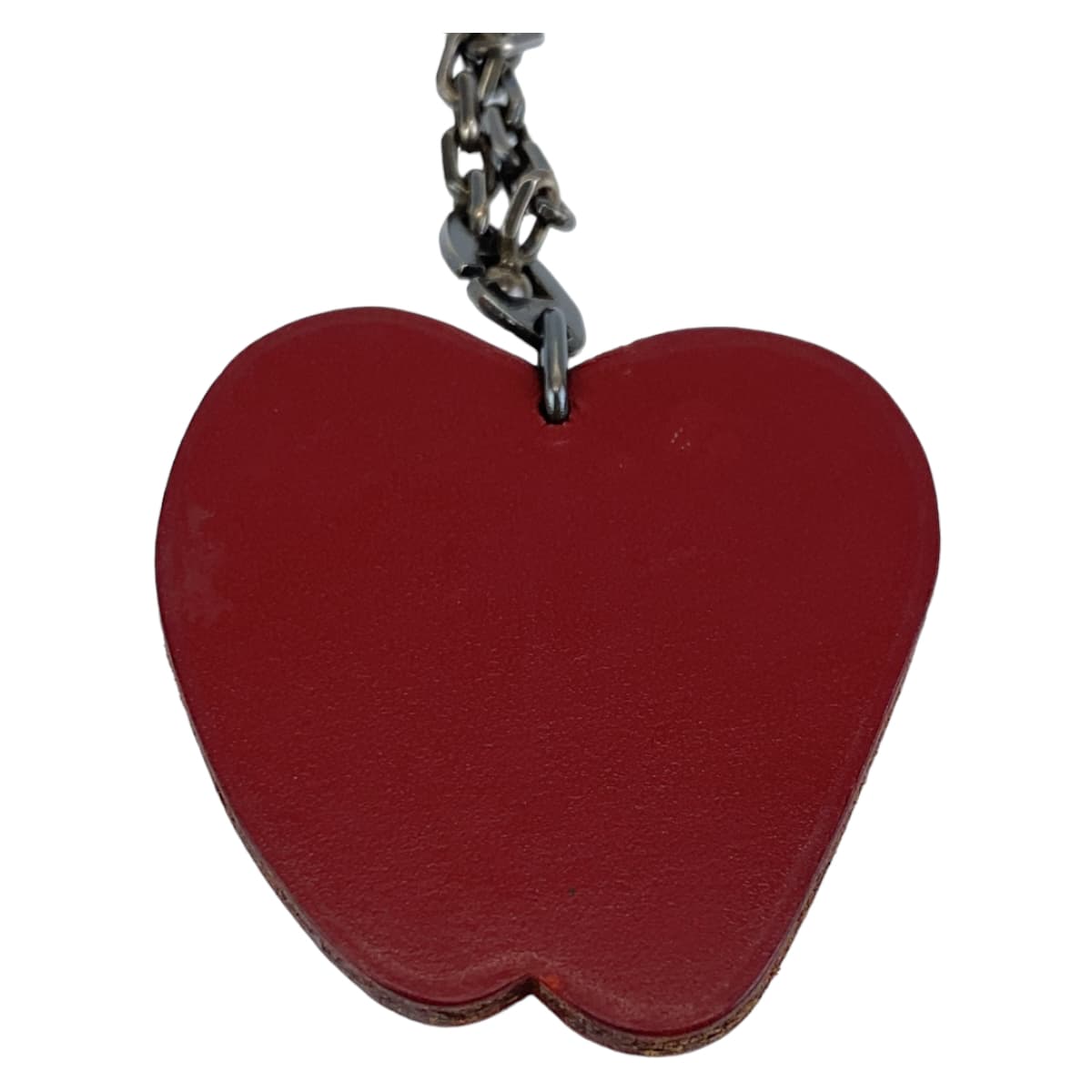 Hermes Leather Metal Apple Bag Charm Keychain