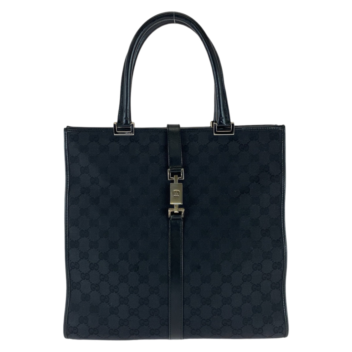 Gucci Jackie Black GG Canvas Leather Tote