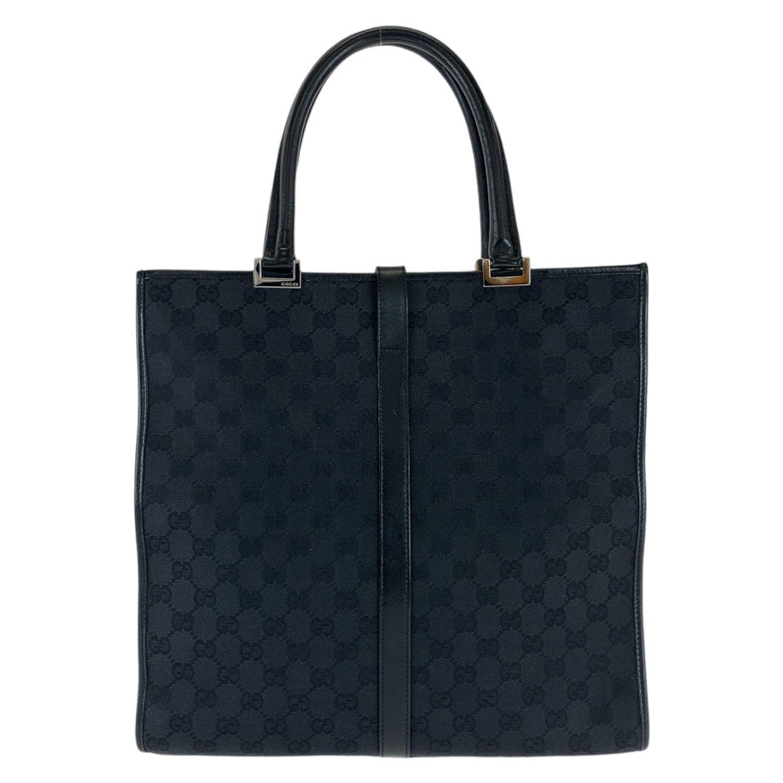 Gucci Jackie Black GG Canvas Leather Tote