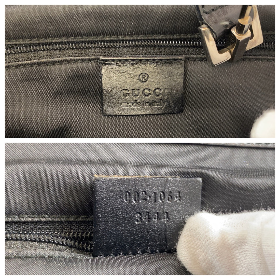 Gucci Jackie Black GG Canvas Leather Tote