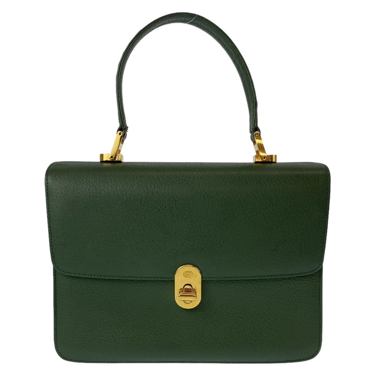 Gucci Vintage Leather Handbag Green Gold