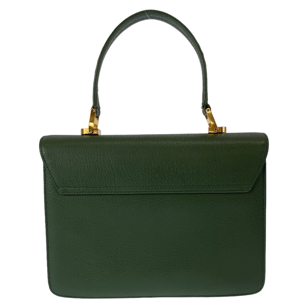 Gucci Vintage Leather Handbag Green Gold