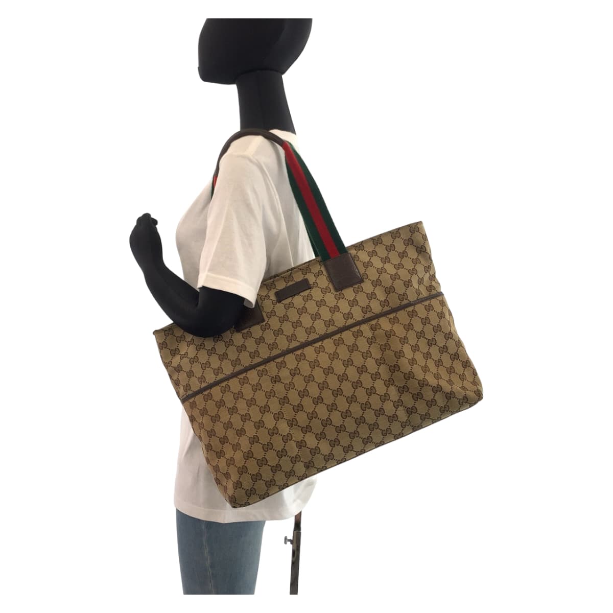 Gucci GG Canvas Beige Multicolor Tote Bag 155524 in Very Good Condition