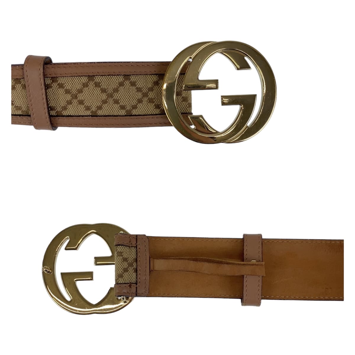 Gucci Interlocking G Canvas/Leather Belt