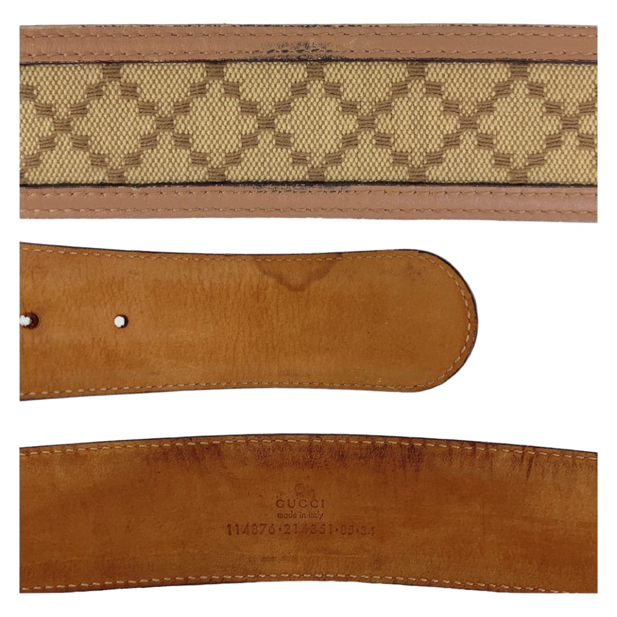 Gucci Interlocking G Canvas/Leather Belt