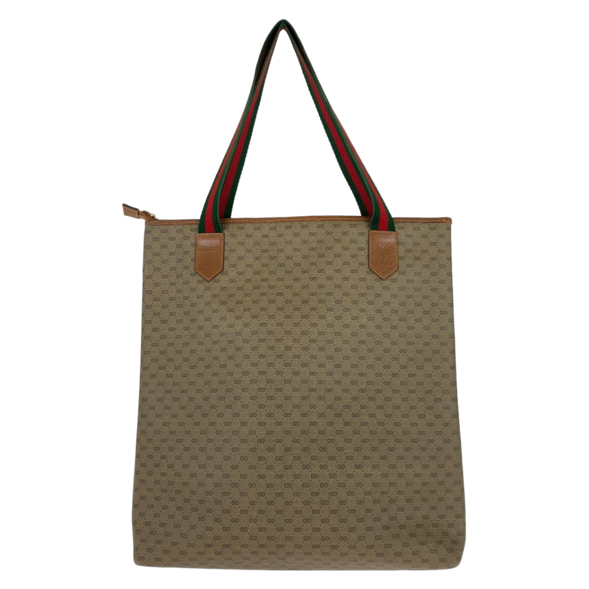 Gucci Vintage GG Supreme Canvas Leather Tote Bag