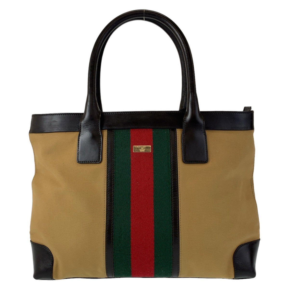 Gucci Canvas Leather Tote Bag