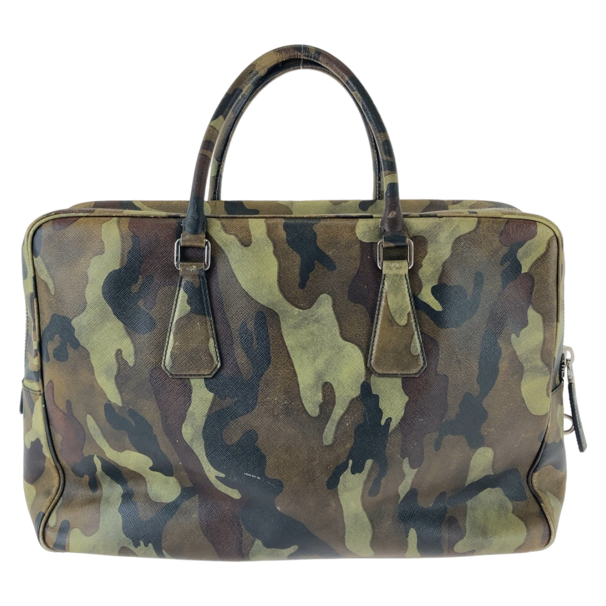 Prada Saffiano Camouflage Leather Business Bag Briefcase in Very Good Condition