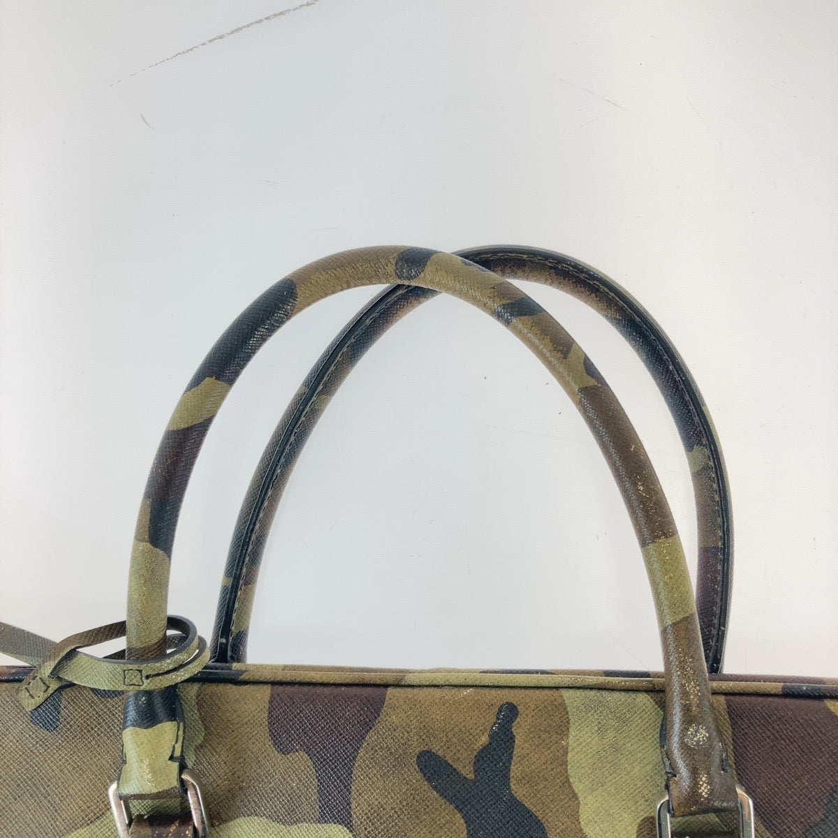 Prada Saffiano Camouflage Leather Business Bag Briefcase in Very Good Condition