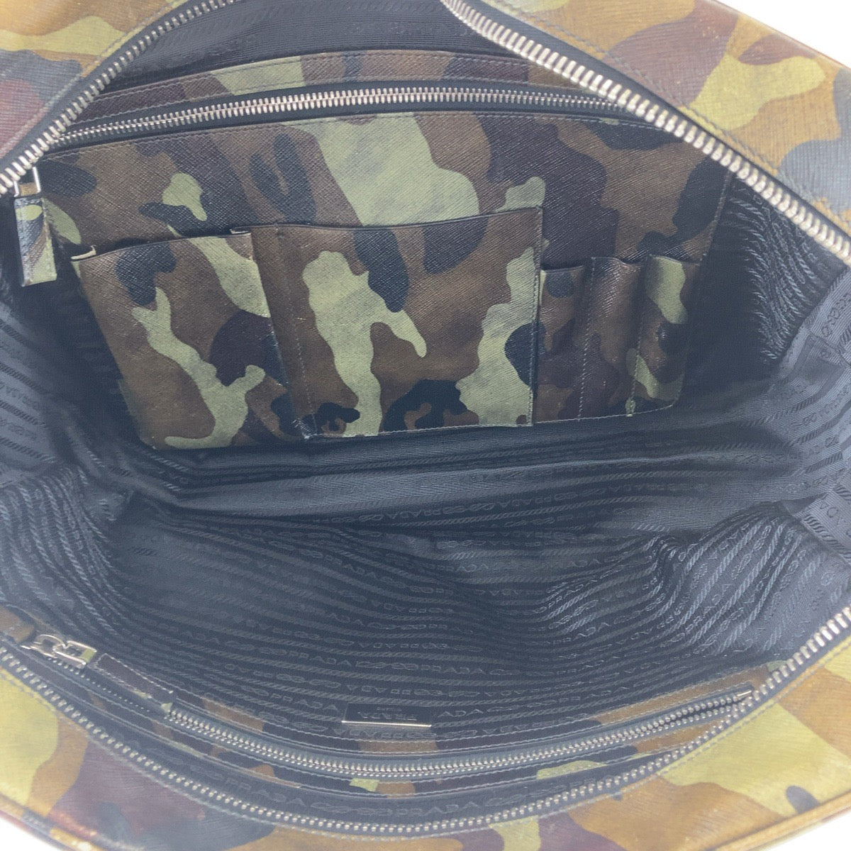 Prada Saffiano Camouflage Leather Business Bag Briefcase in Very Good Condition