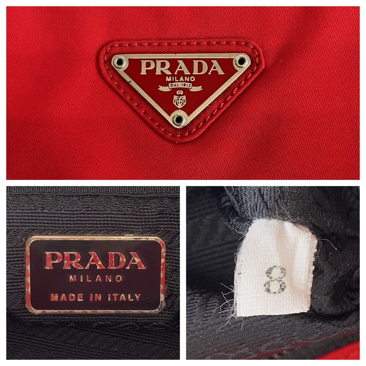 Prada Nylon Tessuto Triangle Logo Shoulder Tote Bag in Great Condition