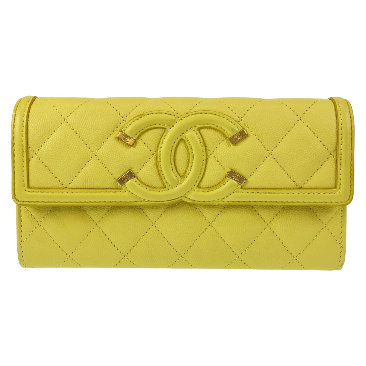 Chanel Caviar Skin CC Filigree Long Wallet