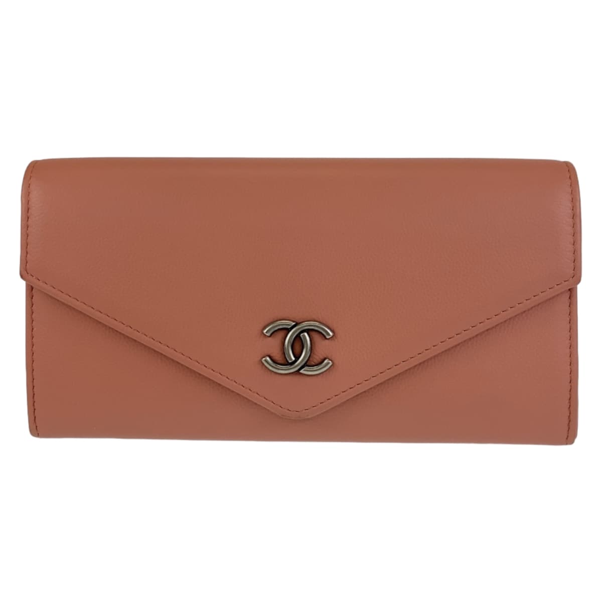 Chanel Pink Leather Long Wallet