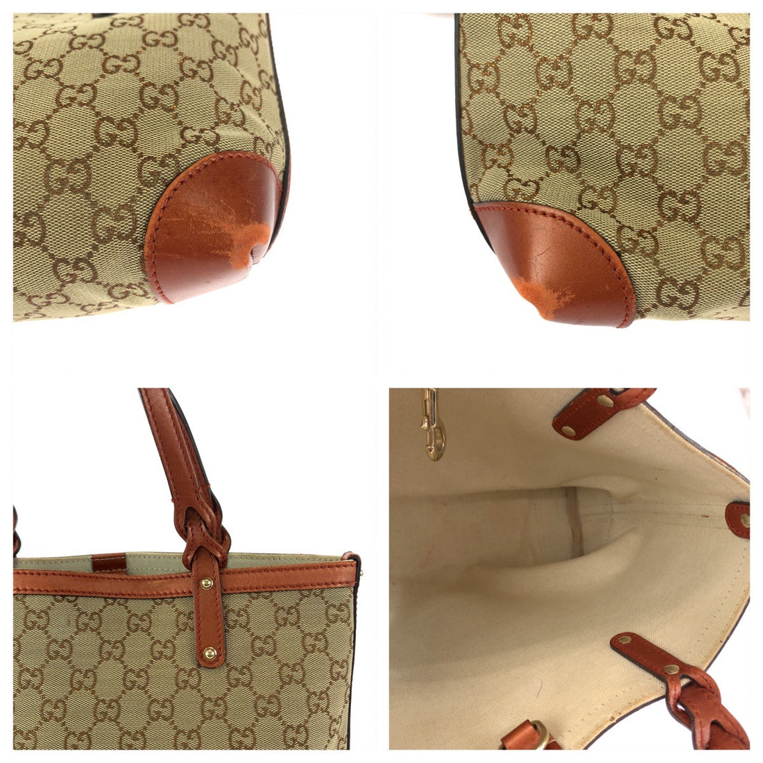 Gucci Diamante Brown Gold GG Canvas Tote Bag