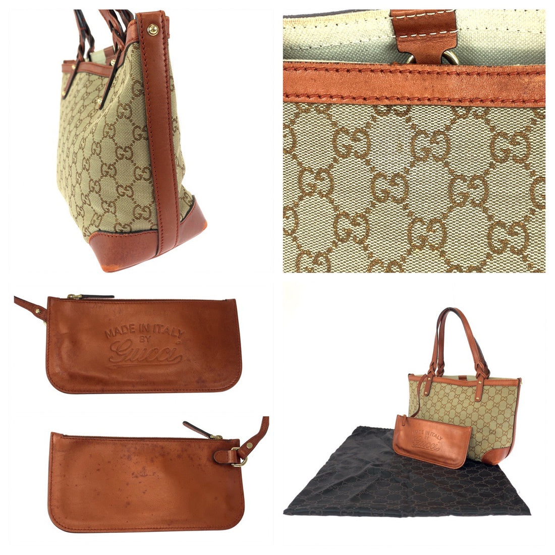 Gucci Diamante Brown Gold GG Canvas Tote Bag