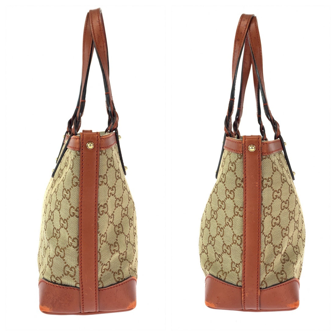 Gucci Diamante Brown Gold GG Canvas Tote Bag