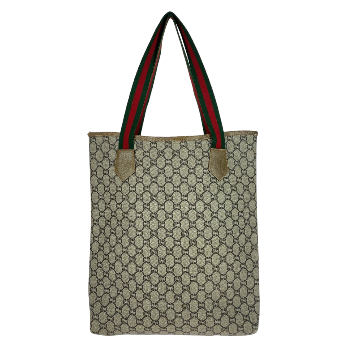 Gucci GG Supreme Canvas Leather Tote Bag