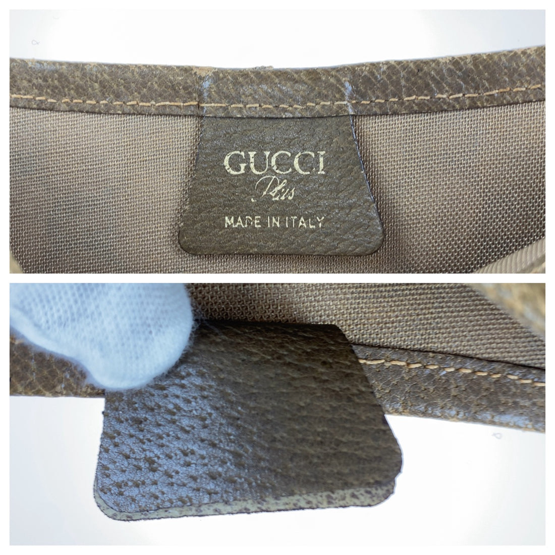 Gucci GG Supreme Canvas Leather Tote Bag