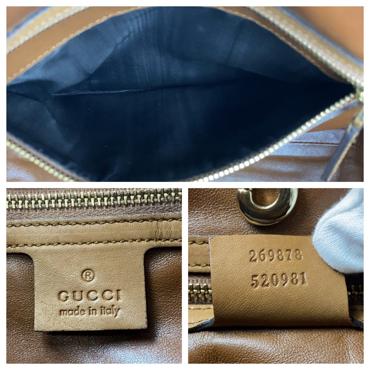 Gucci Leather/Fur Tote Bag 269878 in Very Good Condition