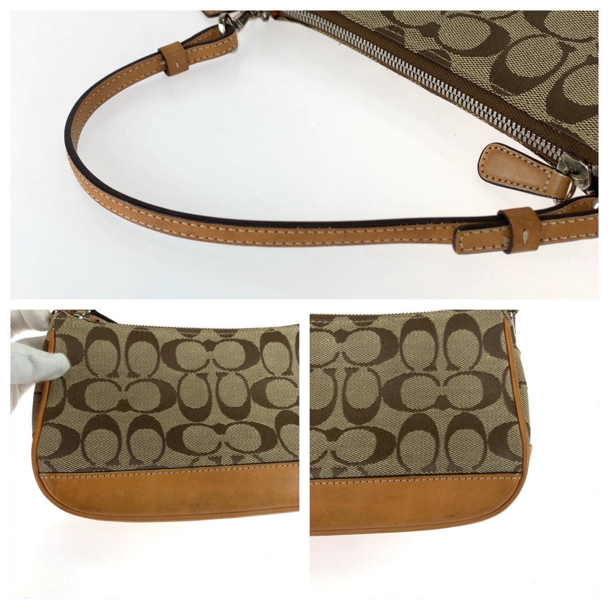 Coach Signature Canvas/Leather Handbag Accessory Pouch in Very Good Condition