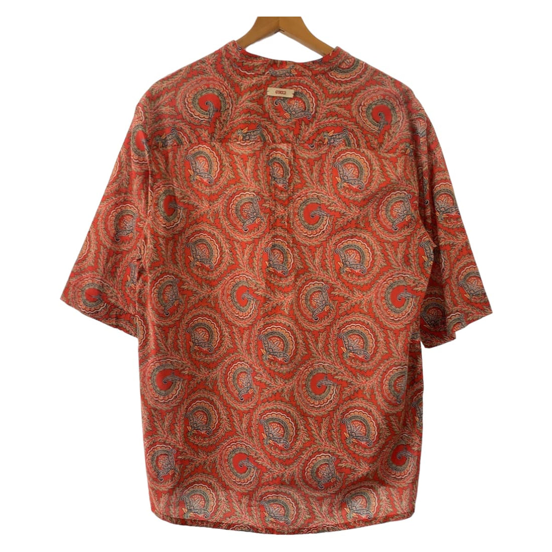 Gucci Paisley Cotton Shirt 44 Red in Excellent Condition