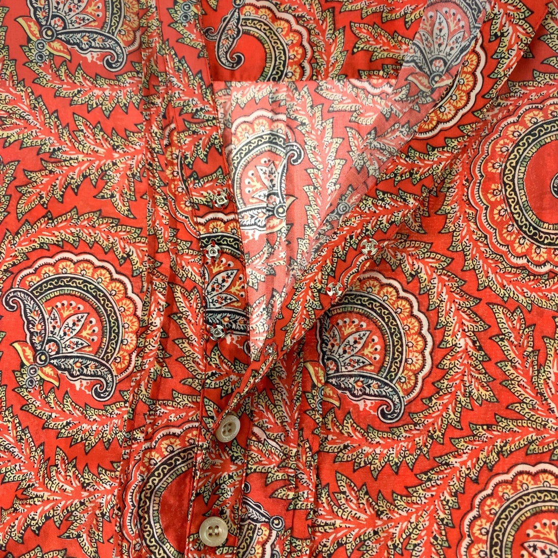 Gucci Paisley Cotton Shirt 44 Red in Excellent Condition