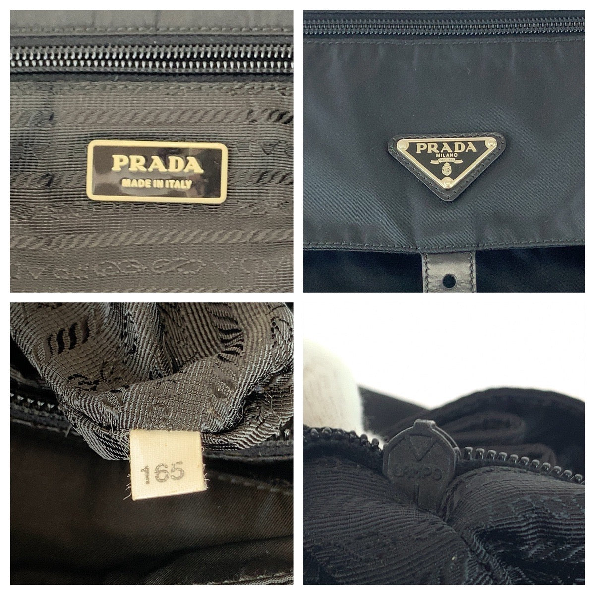 Prada Nylon Tessuto Logo Plate Shoulder Bag