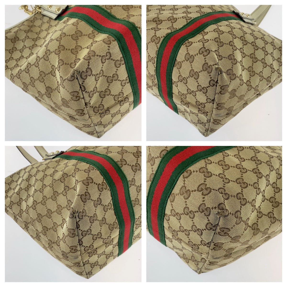 Gucci GG Canvas Leather Tote Bag